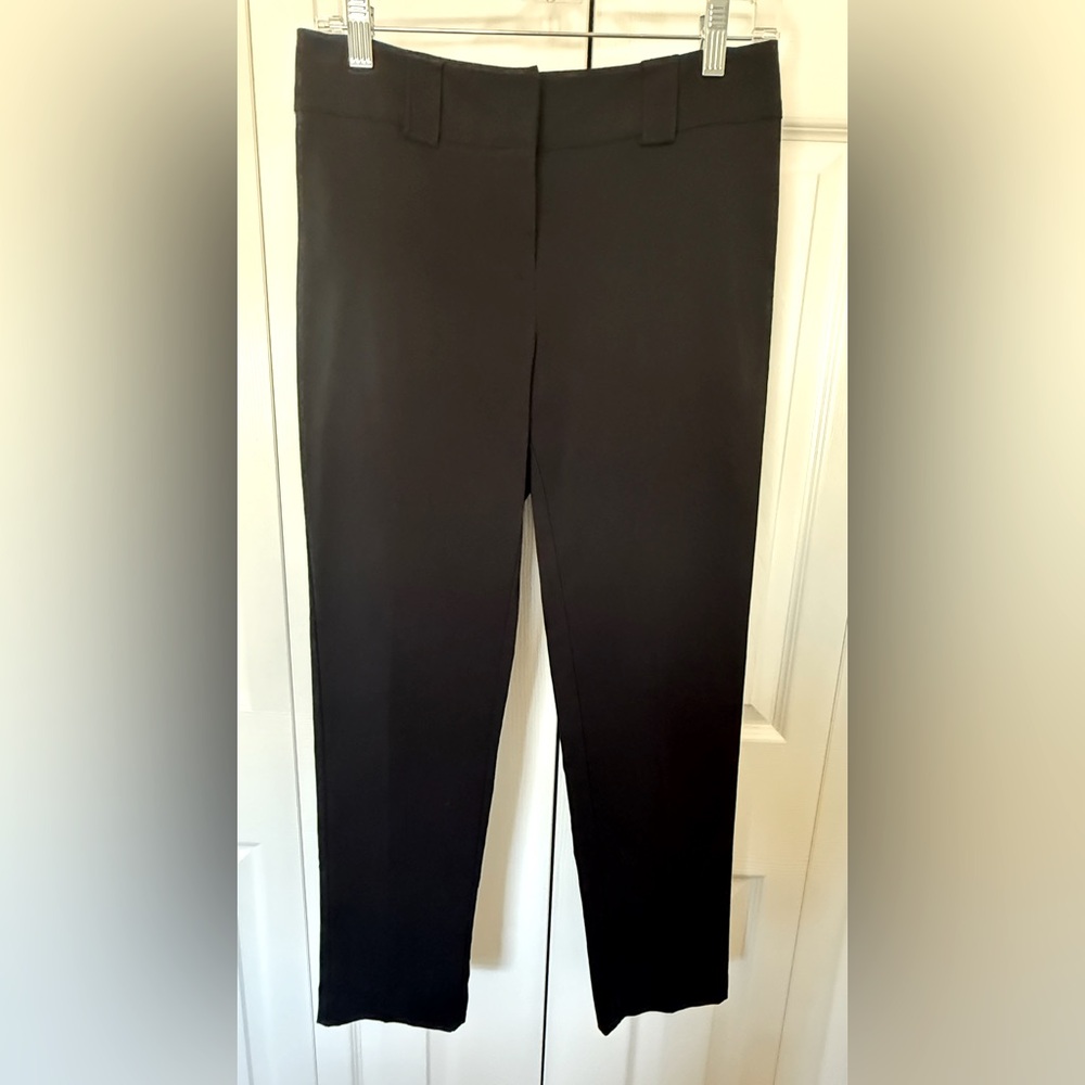 BLACK STRETCH PANTS Trousers Skinny Ankle Mid-Rise Minimalist First Option